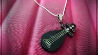 Pipa Chinese Guitar Pendant In Stainless Steel