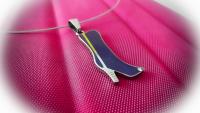 Purple High Heel Boot Pendant in Stainless Steel