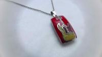 Red Electric Guitar Musical Instrument Pendant