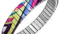 Stainless Steel Colorful Art Paint Stretch Bracelet