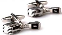 Reslo Microphone Cufflinks in Stainless Steel