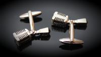 Reslo Microphone Cufflinks in Stainless Steel