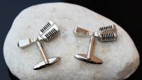 Reslo Microphone Cufflinks in Stainless Steel