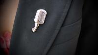 Microphone pin badge styles