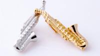 Saxophone Tie Bar Silver