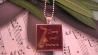 Saxy & I Know It - Funky Red Resin Pendant