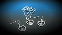 Treble Clef Heart Necklace and Earrings