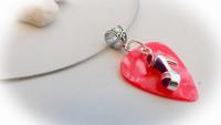 Pink & Purple Shoe on Guitar Pick Necklace