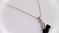 Saxophone Necklace Silver & Black