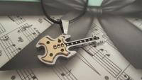 Silver/bronze 2 tone Guitar Pendant - Rock Style