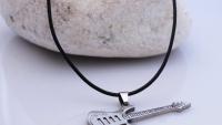 Sleek Silver Stainless Steel Guitar Pendant