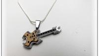 Silver/bronze 2 tone Guitar Pendant - Rock Style