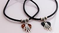 Skeleton Hand Guitar Pick Choker Necklace