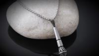 Microphone Necklace Stainless Steel in Black or Silver