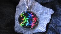 "Stars"  Stainless Steel Circle Pendant