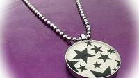 Stars Stainless Steel Black and White Pendant - Customisable