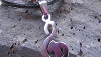 Treble Clef Note Charm Pendant & Pair of Stud Earrings