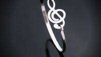 Treble Clef Stainless Steel Bangle