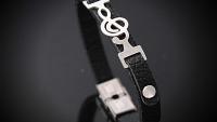 Treble Clef Connector Leather Bracelet