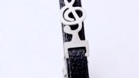 Treble Clef Connector Leather Bracelet