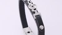 Treble Clef Connector Leather Bracelet