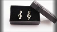 Music Note - Treble Clef Cufflinks - Stainless Steel