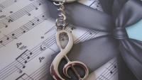 Gift For Musician. Treble CLef Keyring