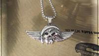 Wing Vampire Skull Charm Biker Pendant