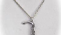 Silver Saxophone Necklace Vintage Style