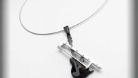 Violin Pendant. 2 tone Stainless Steel