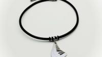 Wavy Piano Keyboard Leather Choker