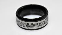 Music Ring - Tungsten and Ceramic Combination Ring -