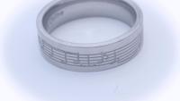 Music Note Ring Stainless Steel With Etched Music Notes