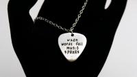 Guitar Pick Necklace - "When Words Fail Music Speaks"