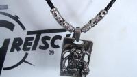 Wolf Skull Snake Rasta Tag Biker Pendant "Funky Tubes" Style