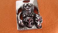 Wolf Skull Snake Rasta Tag Biker Pendant