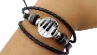 Piano Keys Multiwrap Leather Bracelet