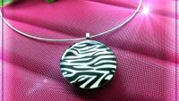 Zebra Print Stainless Steel Pendant - Customisable