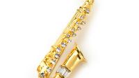 Statement Saxophone Crystal Brooch 