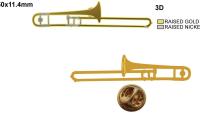 Trombone Pin Badge 3D Design