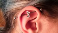 Music Note Screw Industrial Barbell  Body Jewellery