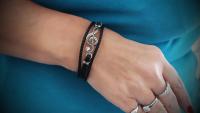 Music Treble Clef Note Bracelet - Stainless Steel and Leather