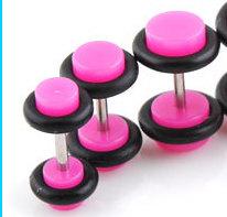 Fake Ear Plug with O Ring Acrylic - Neon Colours