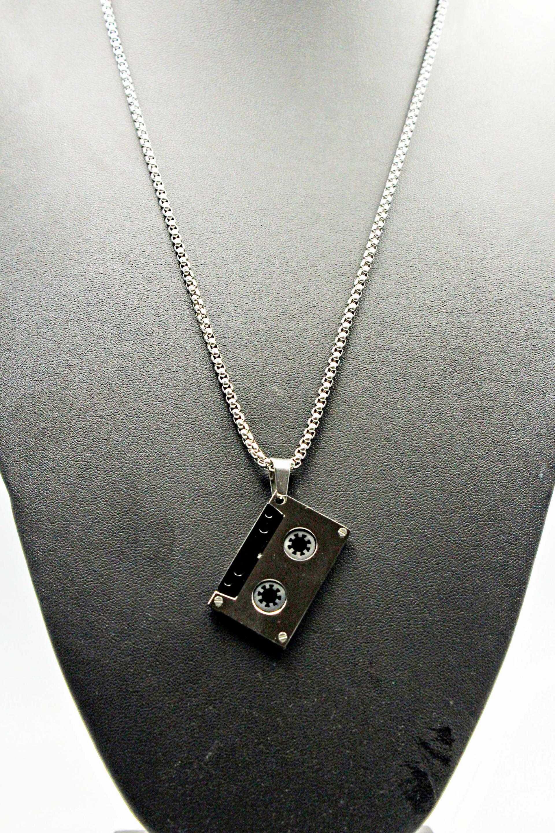 Audio Tape Stainless Steel Pendant Pendant On Chain