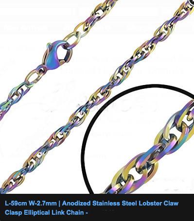 Anodized Stainless Steel Link Chain 59cm