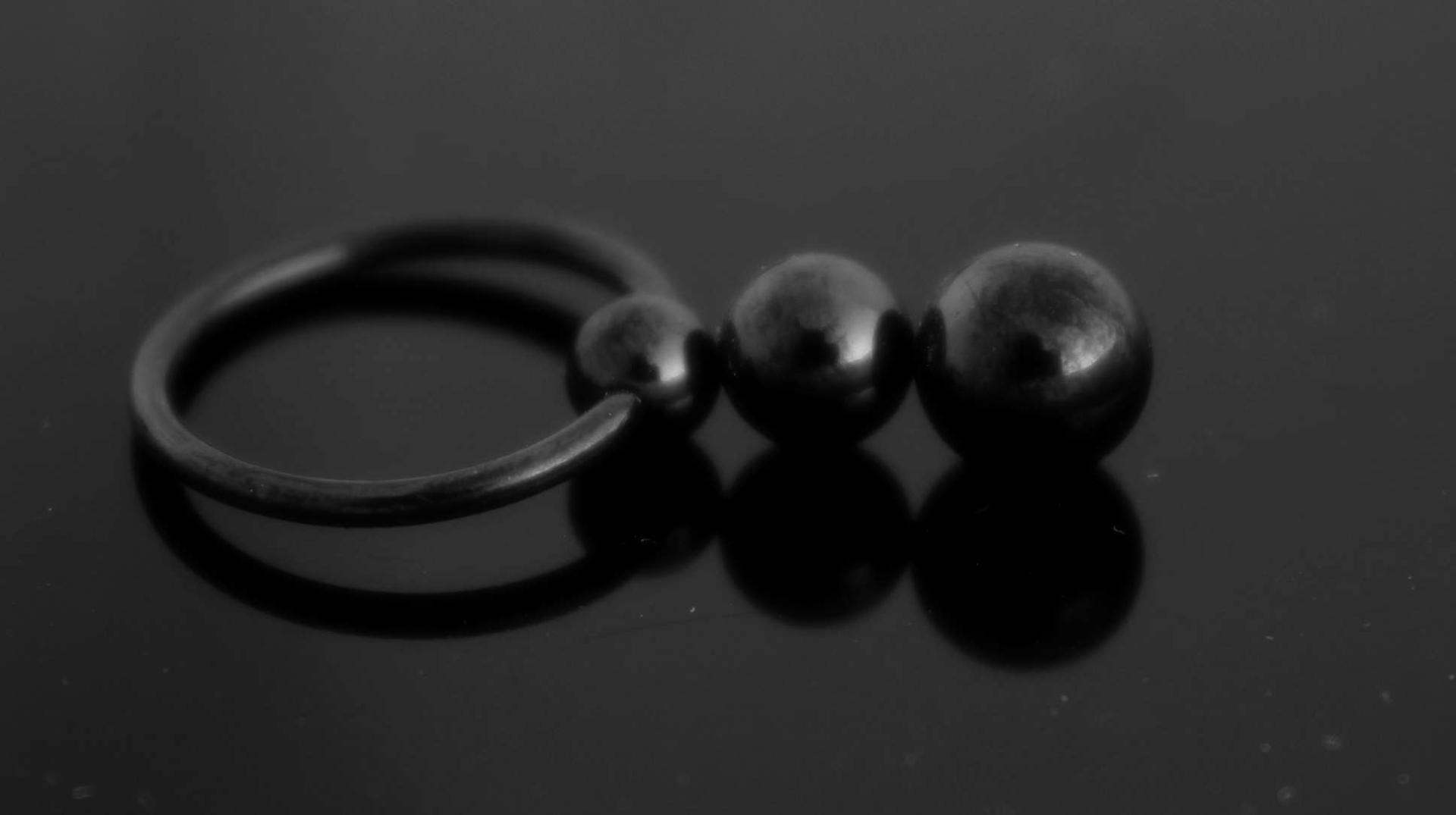 BCR Ring with 3 Ball Design - Unique Style BCR In Choice Of Colour