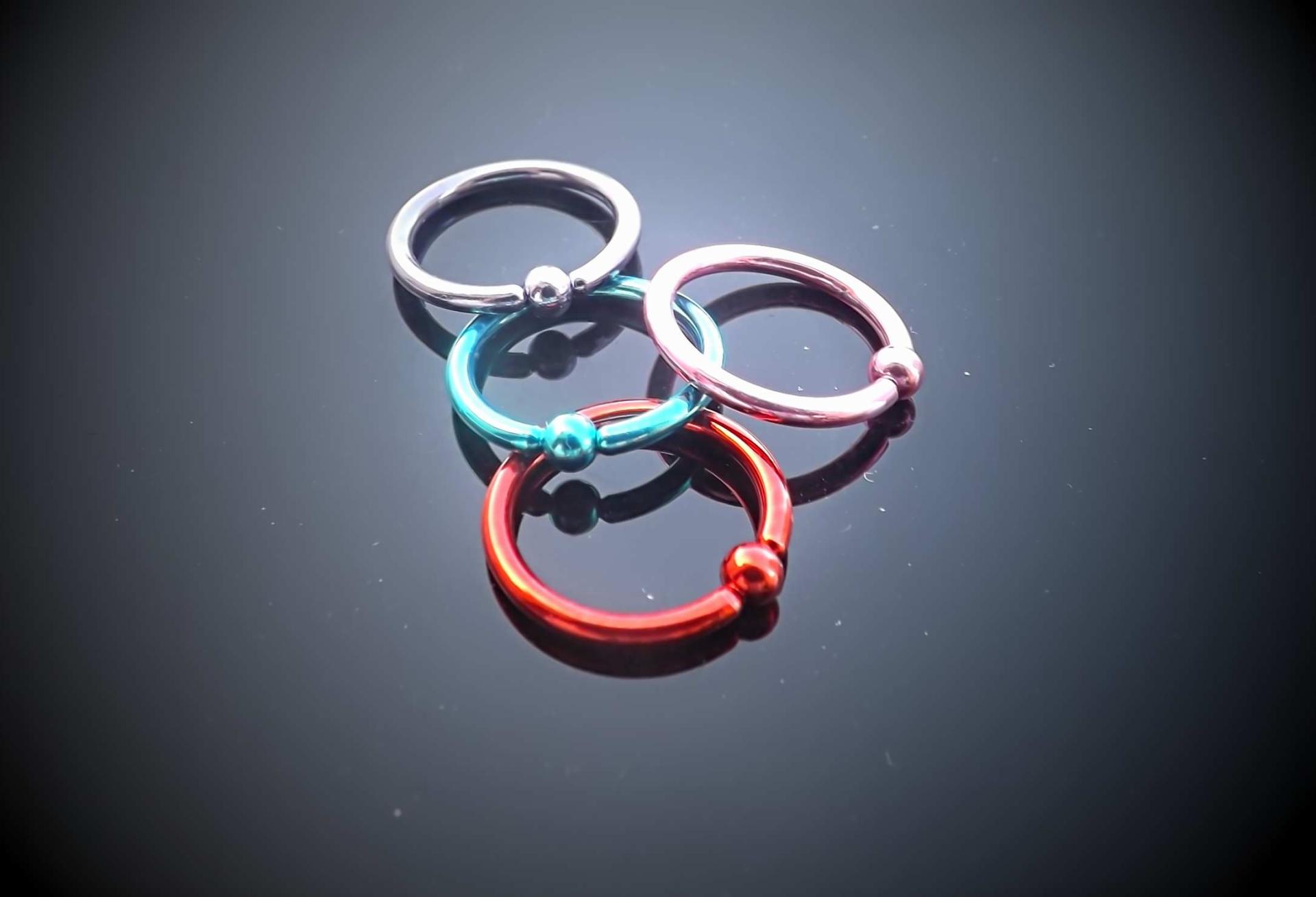 BCR Rings - Bright & Colourful for Nose, Ear or Lip Piercings