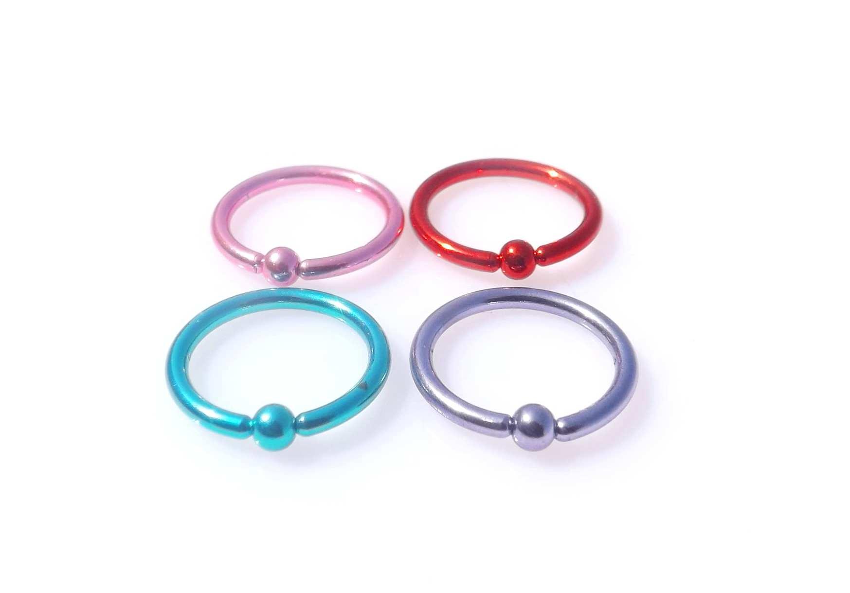 BCR Rings - Bright & Colourful for Nose, Ear or Lip Piercings