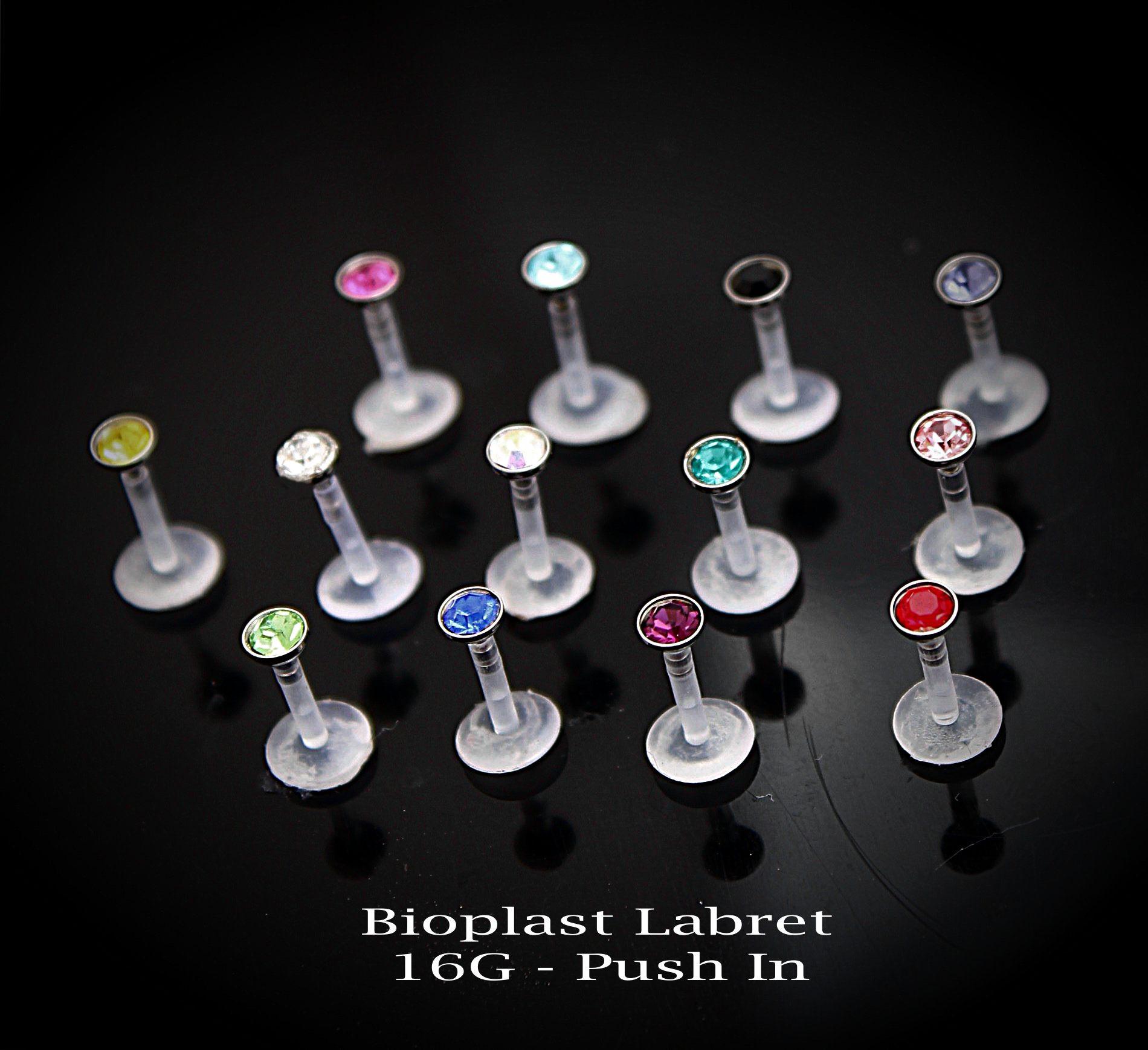 Crystal Bioplast Flexible Labret Crystal Colour Range