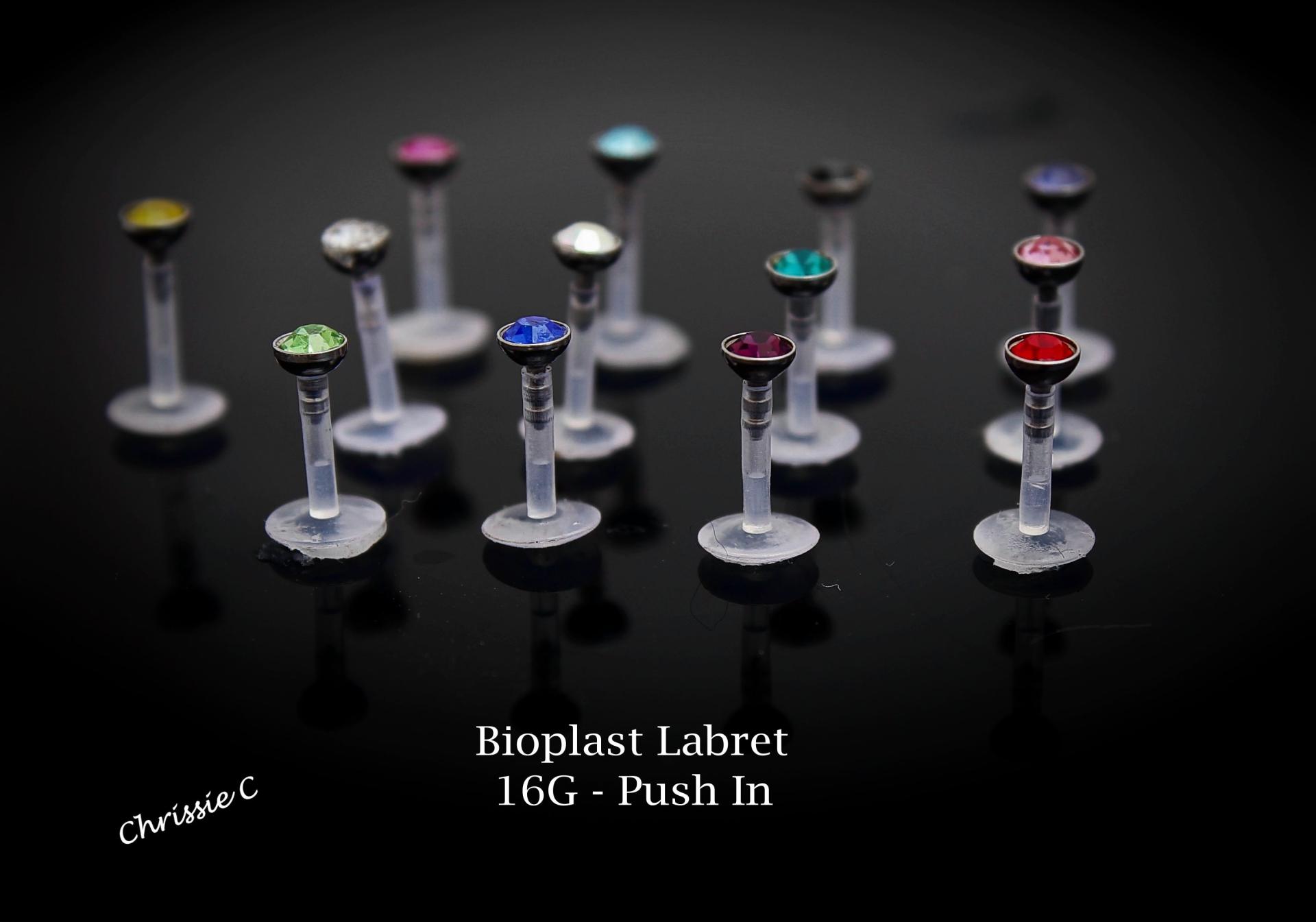 Crystal Bioplast Flexible Labret Crystal Colour Range